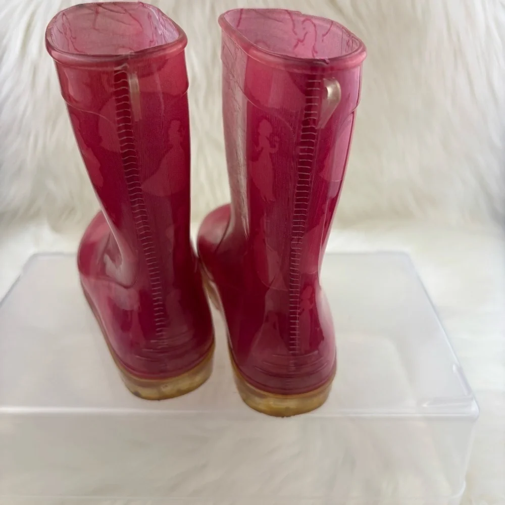 DISNEY PRINCESS HOT PINK RAIN BOOTS SIZE S/M